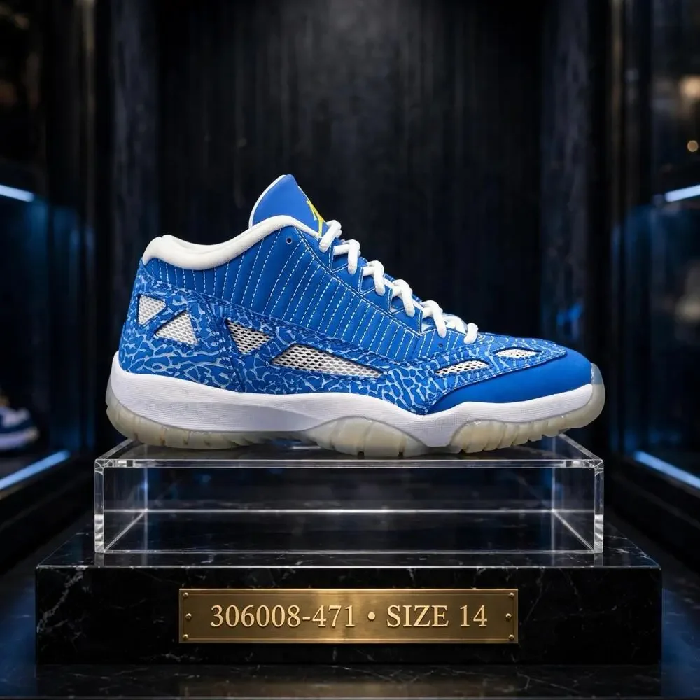 Size 14 - Jordan 11 Low IE Argon Blue Zest 306008-471 White Cement 2007 OG Box